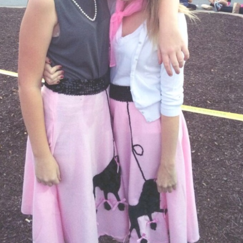 poodle skirt and scarf